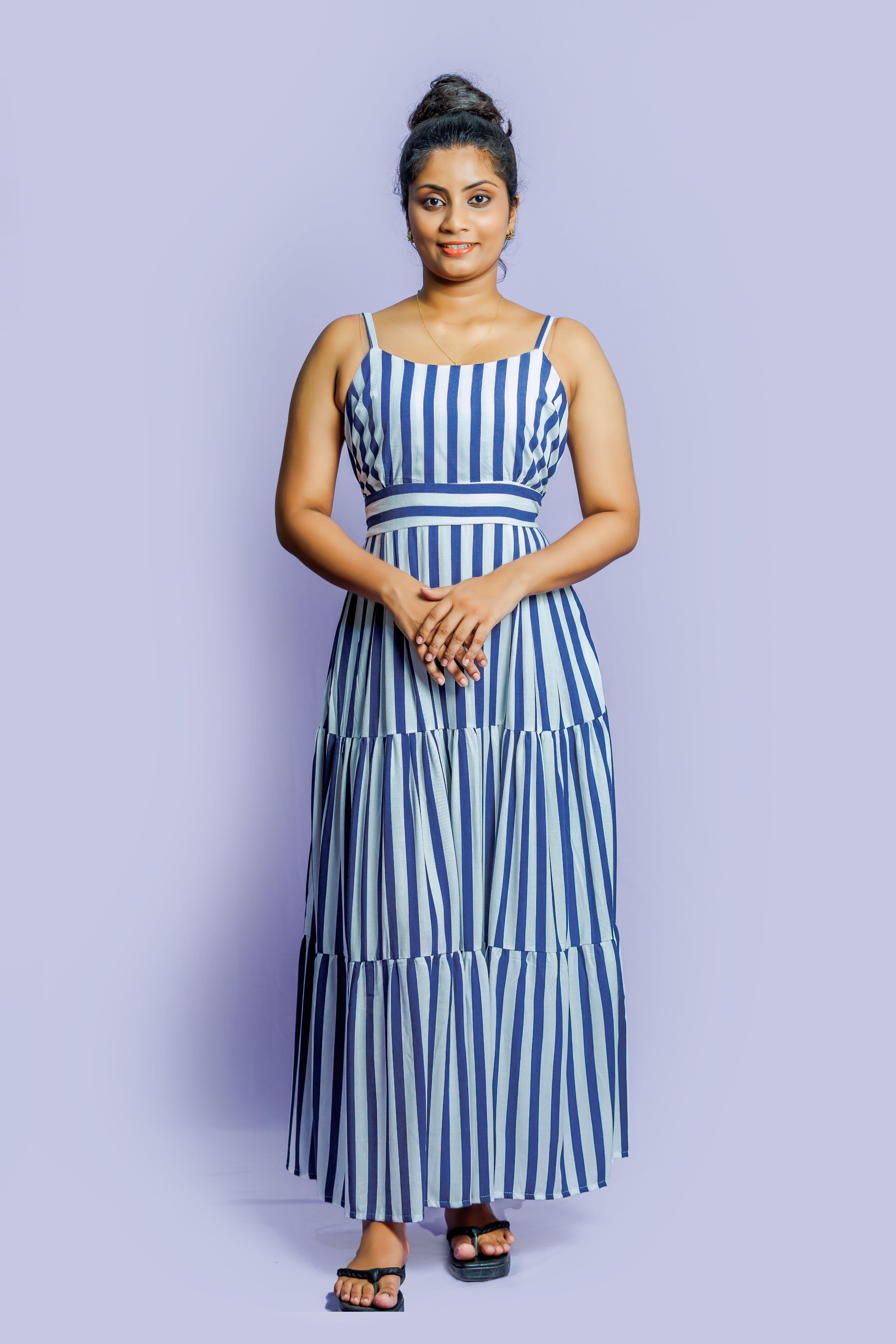 Summer striped cotton dress