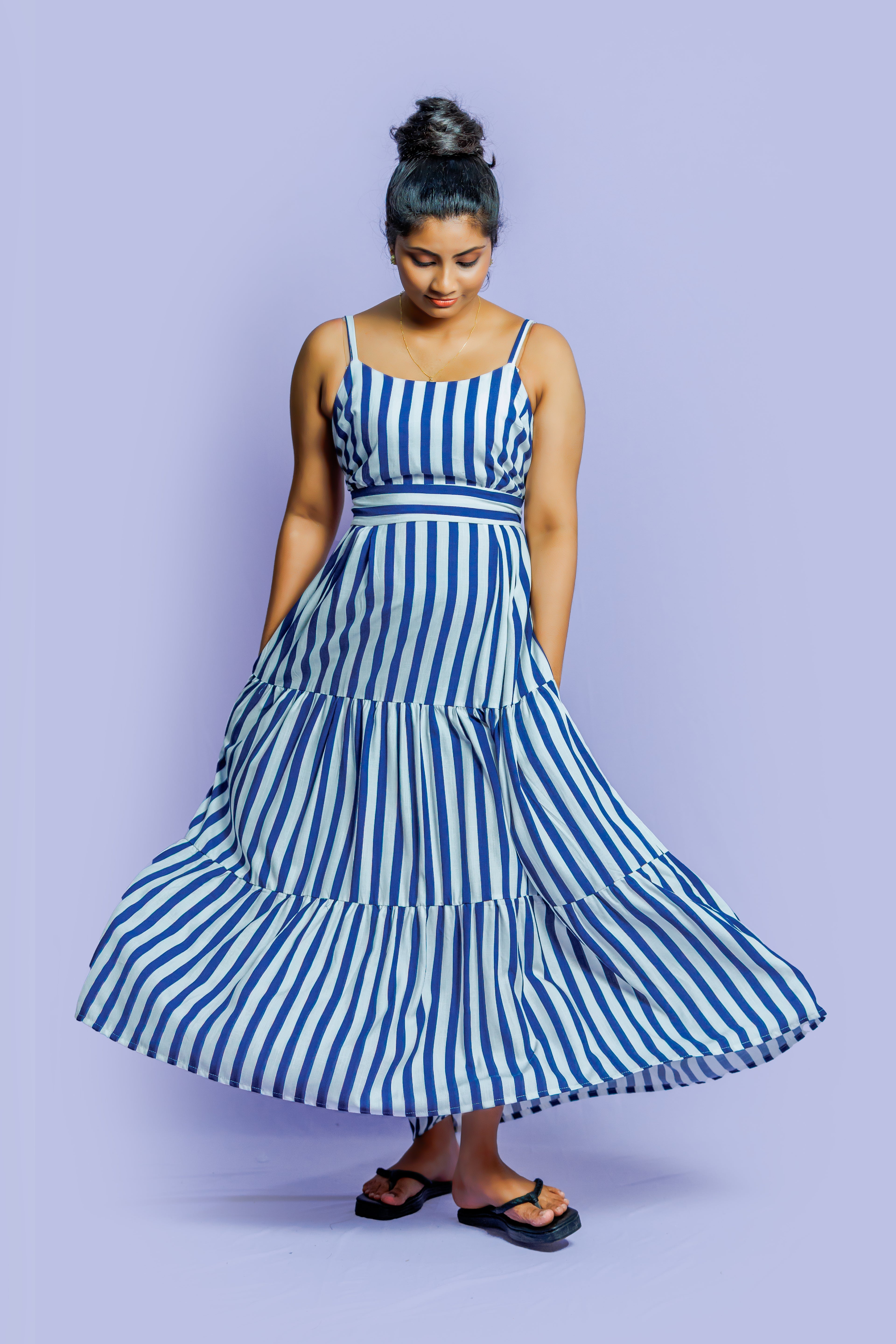 Summer striped cotton dress