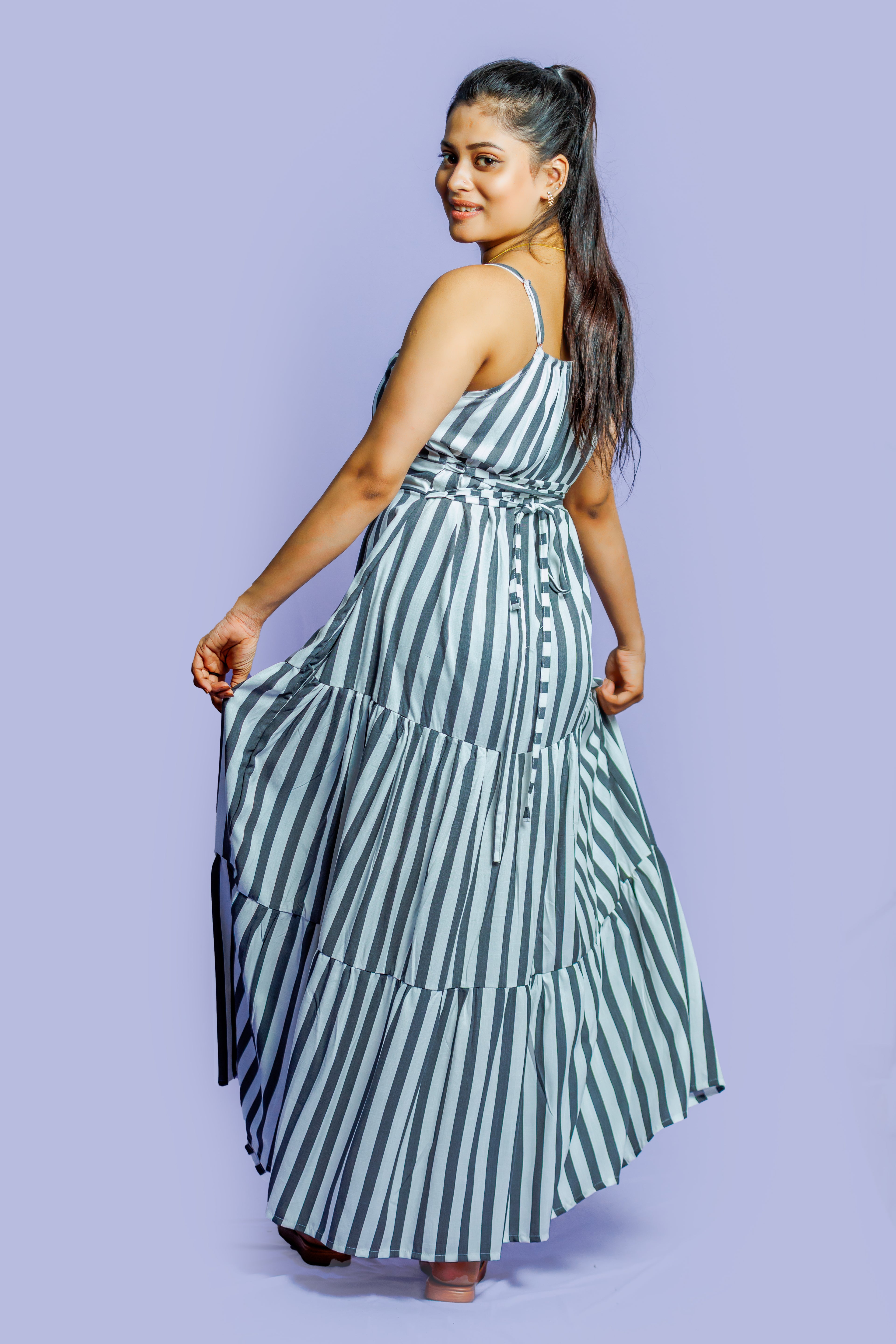 Summer striped cotton dress