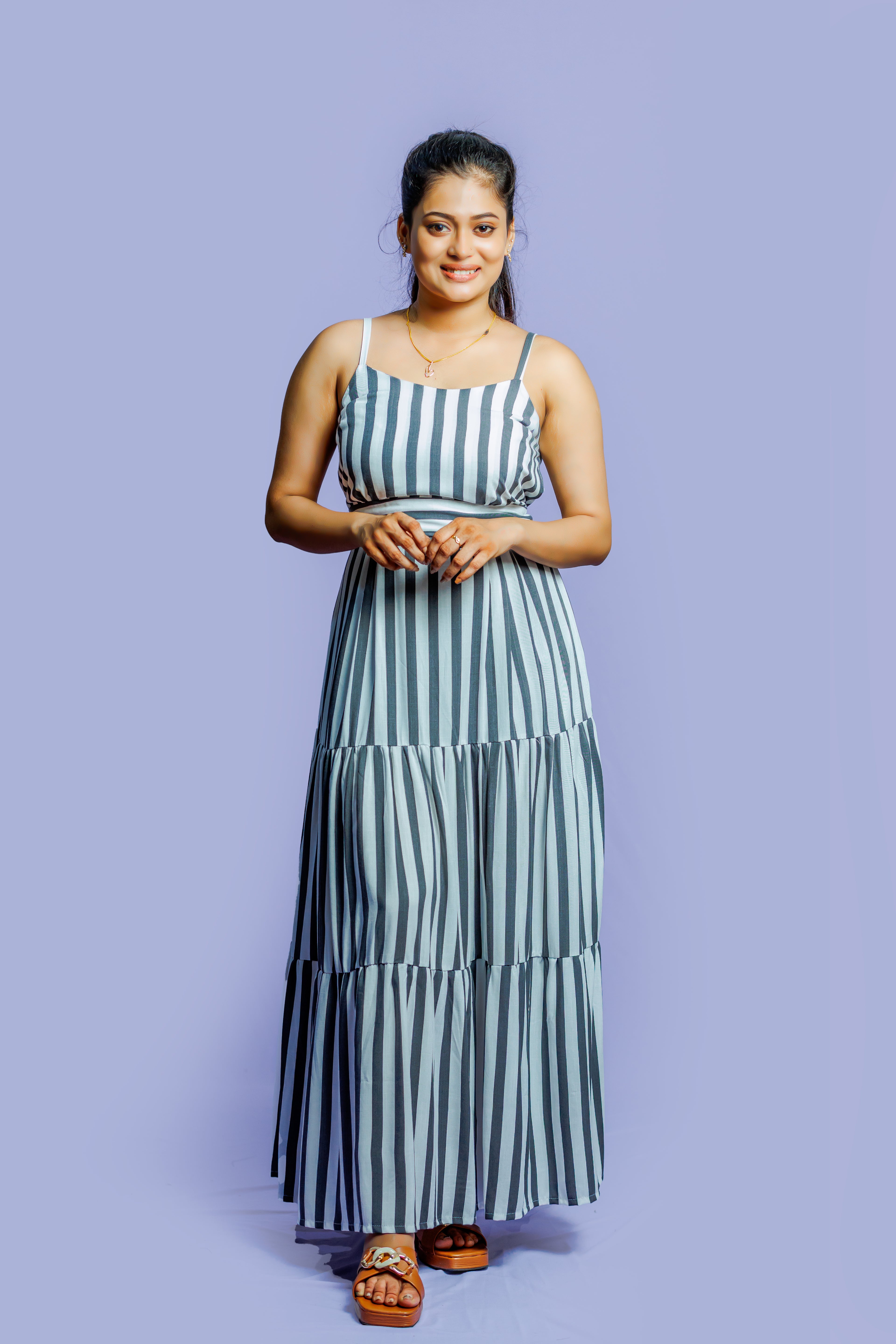 Summer striped cotton dress