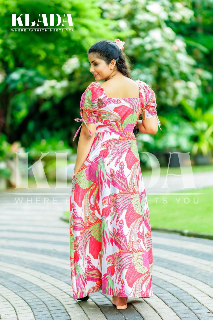 Linen Embroidered Maxi Dress