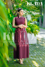 Burgundy Sheath Dress
