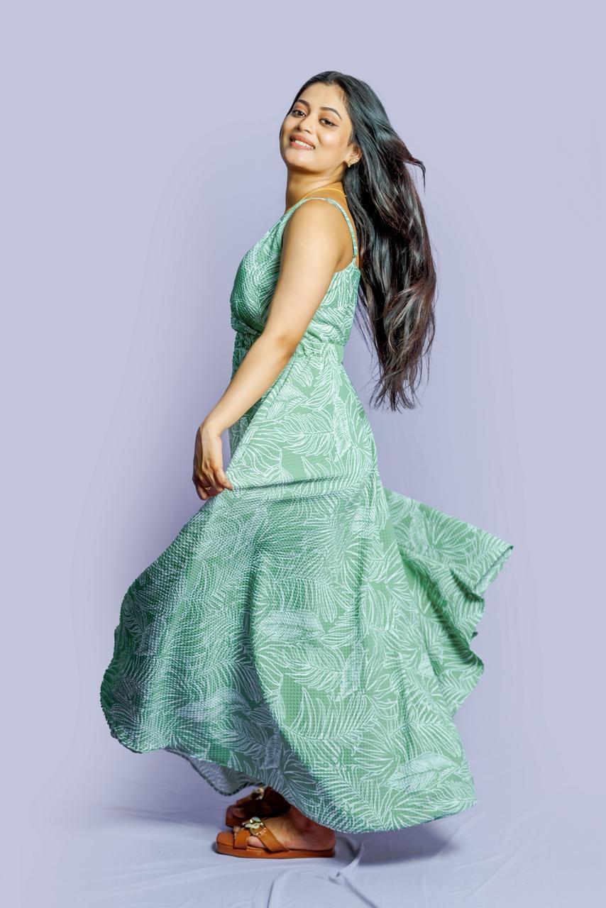 Green Popcorn Sundress